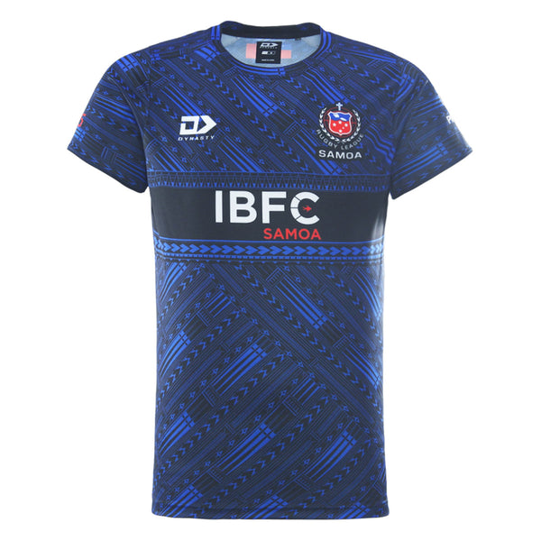 2026 Toa Samoa Training Jersey front in blue and navy with Samoa crest